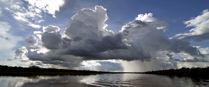 Amazon River thunderstorm clouds