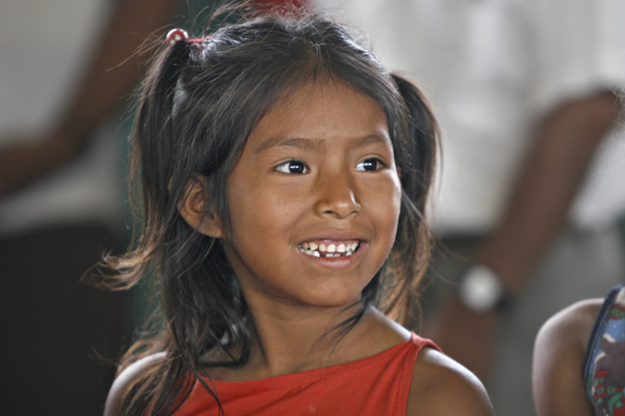 Amazon River school girl, Peru
