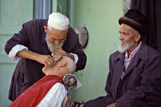 Barber shop, Kashgar, China