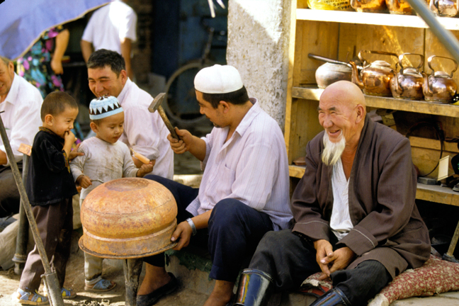 Coppersmiths in Kashgar, China