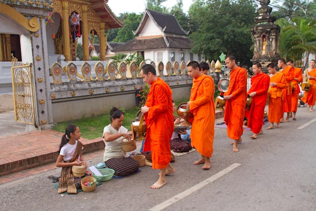Alms giving, Luang Prabang, Laos