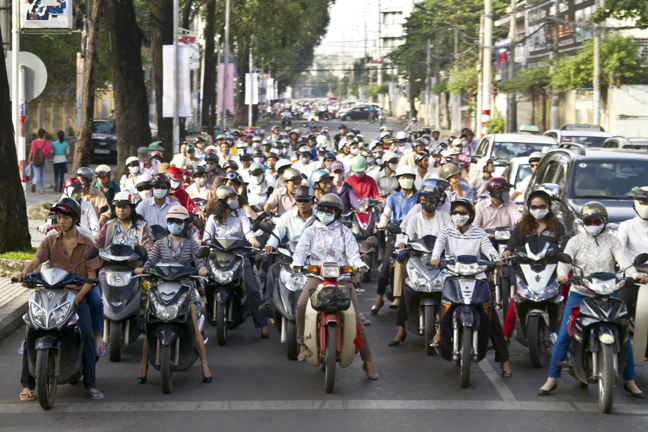 Motorbikes at Rush Hour, Ho Chi Minh City, Vietnam