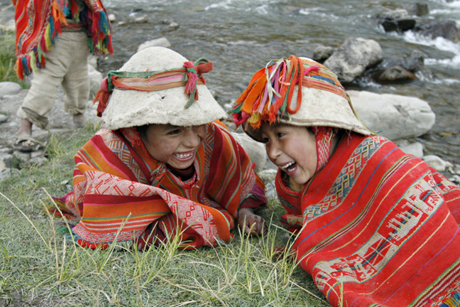 Laughing Willoq Village children, Peru